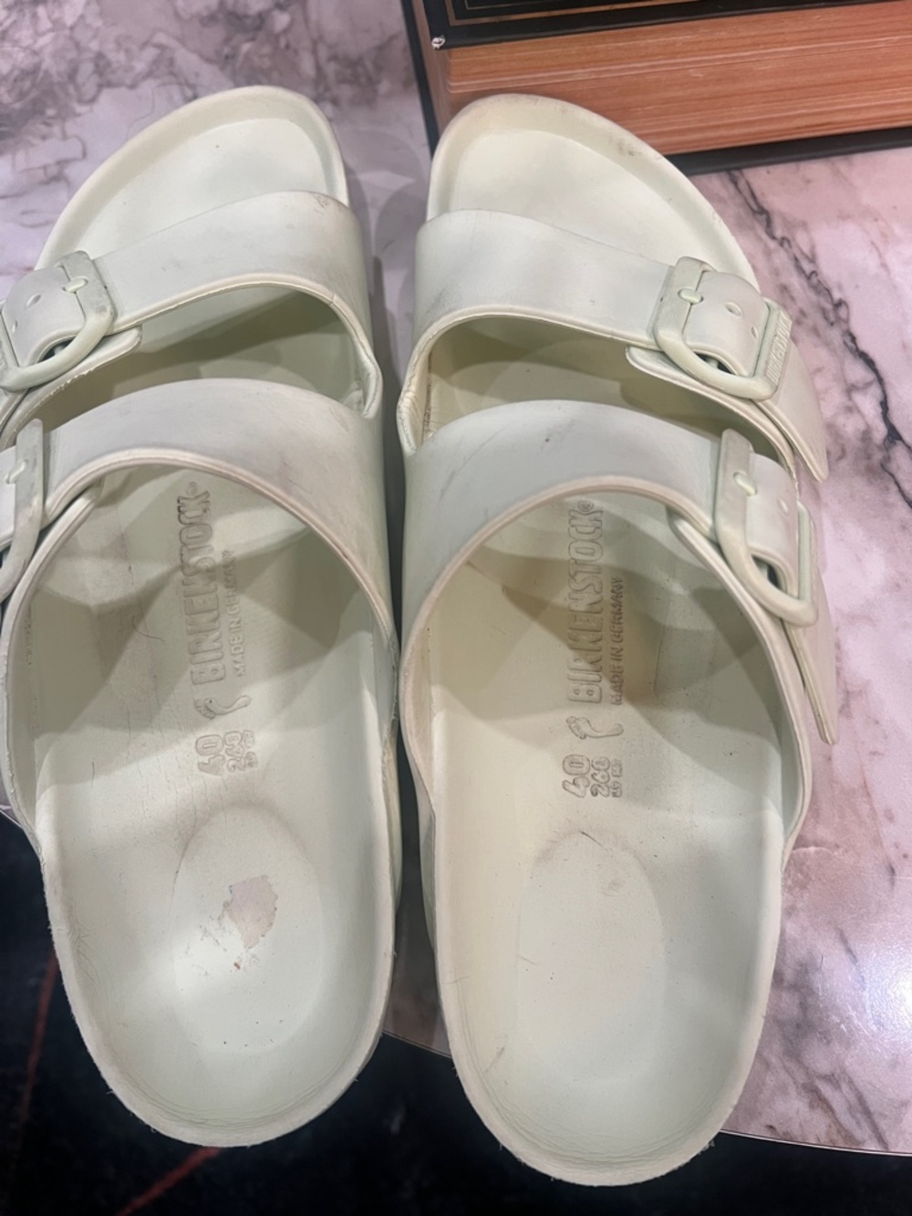 Birkenstock Cream Arizona-Style Dual Strap EVA Sandals